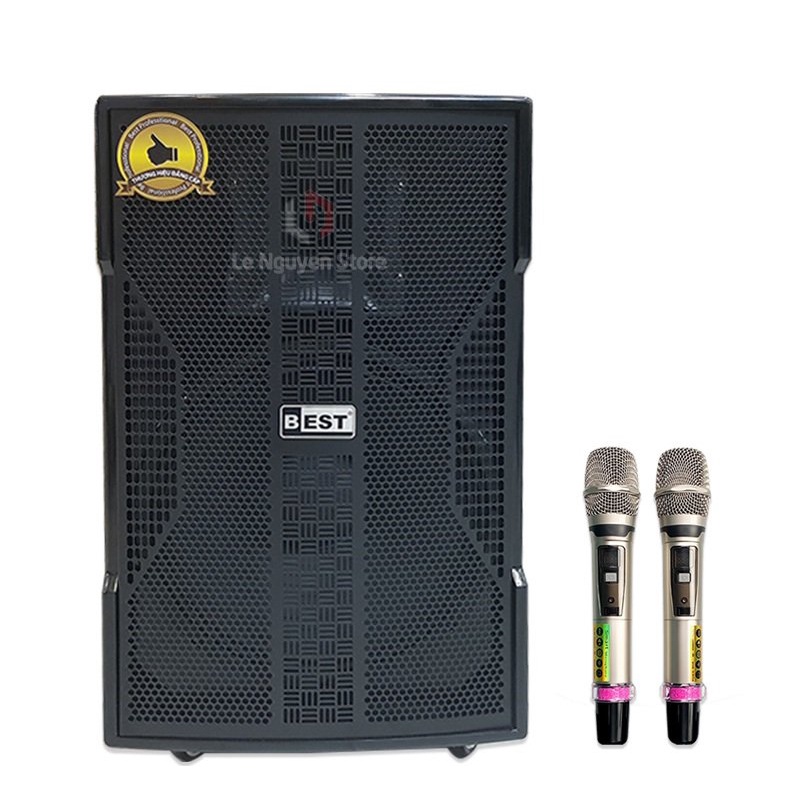 Loa kéo di động Karaoke BEST 6800 Pro Bass 4 tất công xuất 700w kèm 2 micro không dây - Hàng Cao Cấp Bảo Hành 1 Năm
