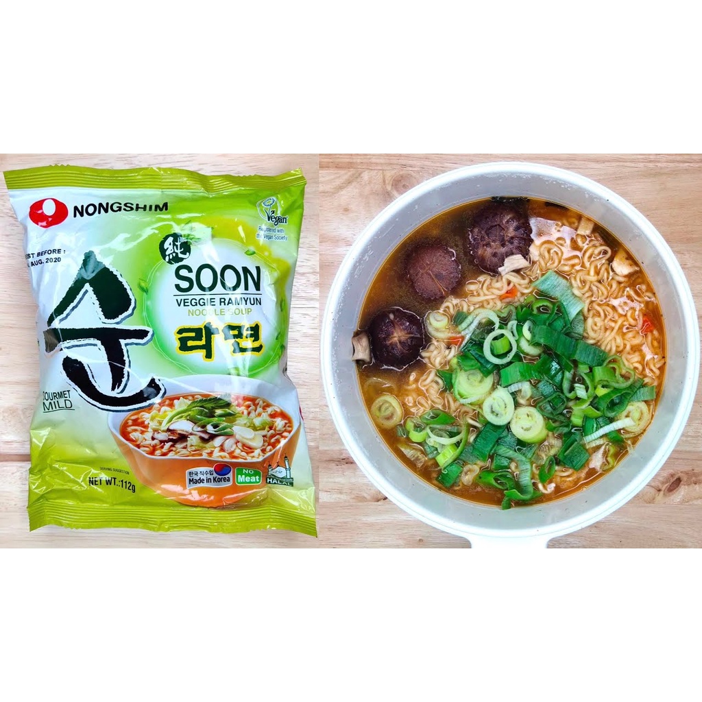 Lốc 5 Gói Mì chay Soon Veggie Nongshim 112g