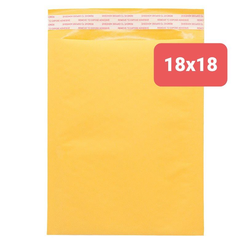 Combo 100 túi bóng khí gói hàng 18x18 cm màu vàng