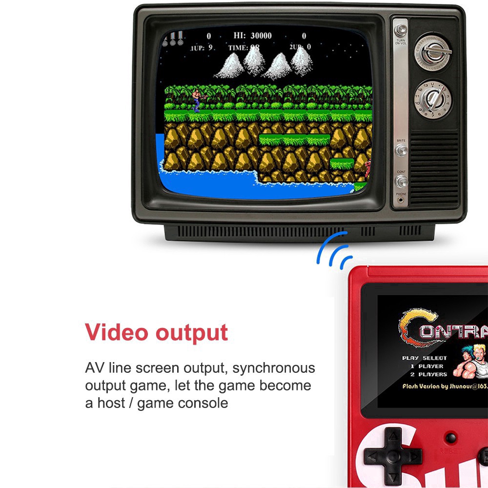 Máy chơi game cầm tay mini chứa 400 trò chơi trong 1 màn hình 3.0 inch kết nối AV TV có trò Mario Bomberman kiểu retro