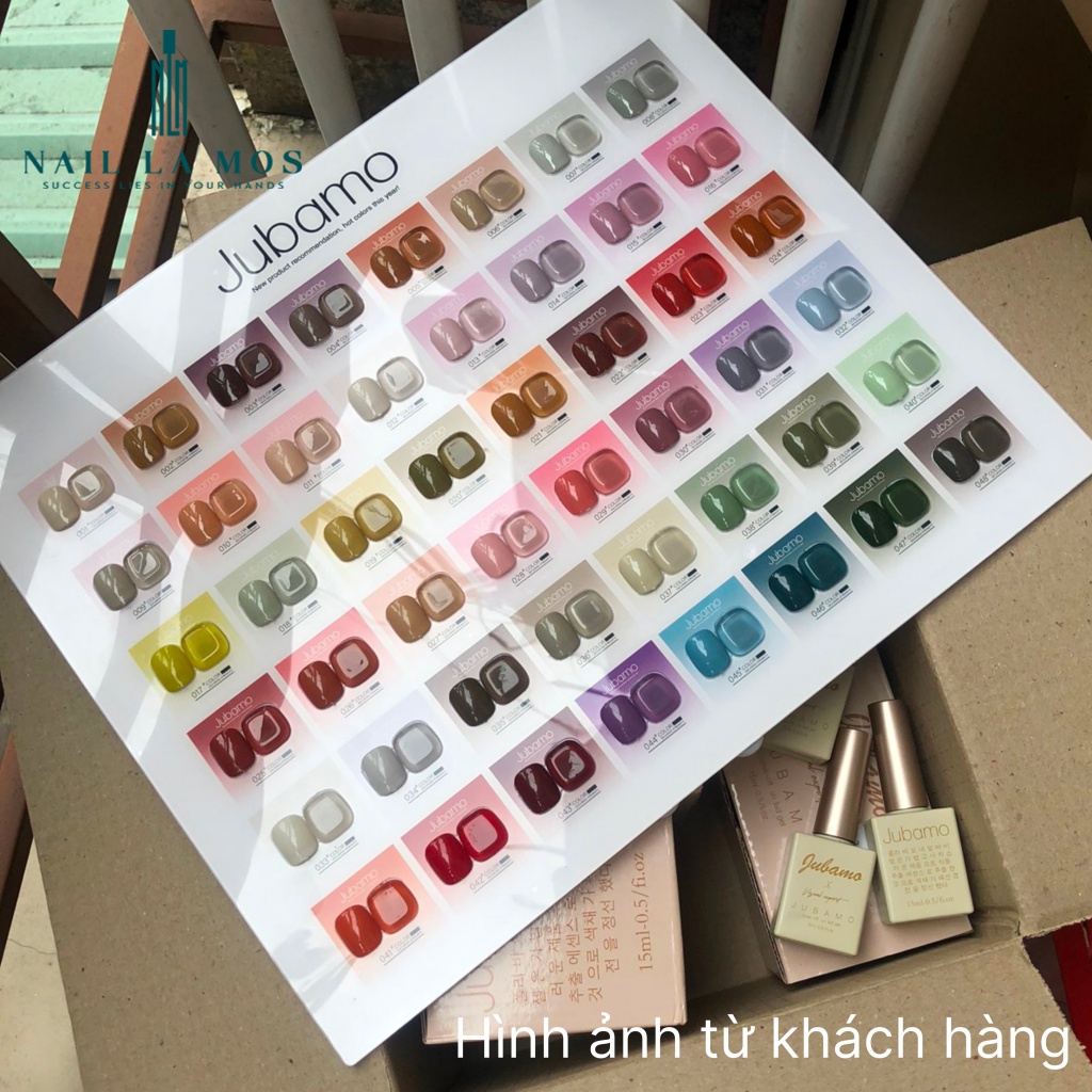 Set sơn gel 48 màu Jubamo Hàn Quốc chính hãng chất sánh mịn, lên màu chuẩn tặng kèm bảng màu + base + top (15ml)
