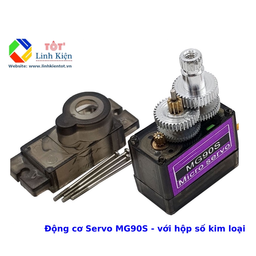 [Rẻ vô định] Động Cơ RC Servo MG90S (bánh răng kim loại)- Servo MG90 nhông kim loại siêu khoẻ, bền