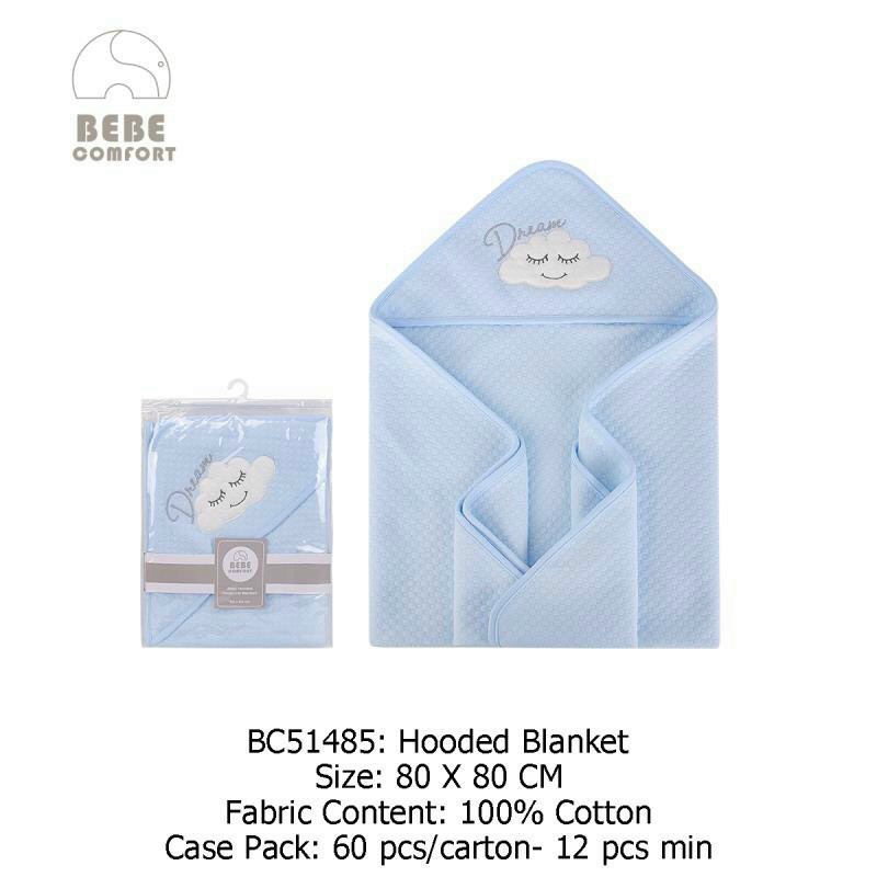 Chăn ủ cho bé BEBE COMFORT chăn ủ có mũ cho bé chất vải COTTON kích thước 80*80cm