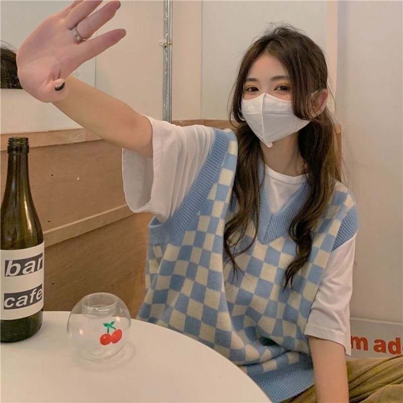 Áo sweater dệt kim sát nách kiểu retro nhật bản thời trang xuân thu cho nữ