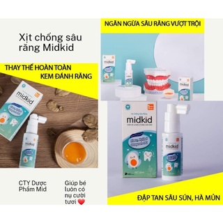 Kem đánh răng dạng xịt chống sâu răng midkid
