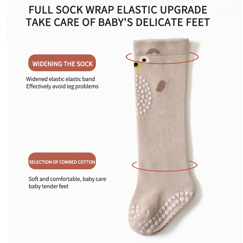 Vớ Chống Trượt Họa Tiết Hoạt Hình Thời Trang Thu Đông Cho Bé