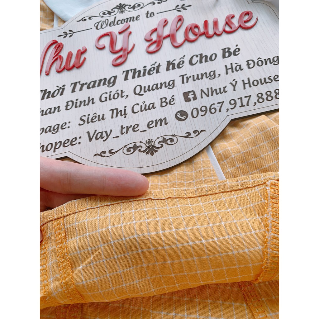 Váy bé gái 𝑭𝑹𝑬𝑬𝑺𝑯𝑰𝑷 𝑴𝑨𝑿NHƯ Ý HOUSE'S-  Đầm trẻ em THIẾT KẾ từ 0 - 8 tuổi- váy caro VÀNG