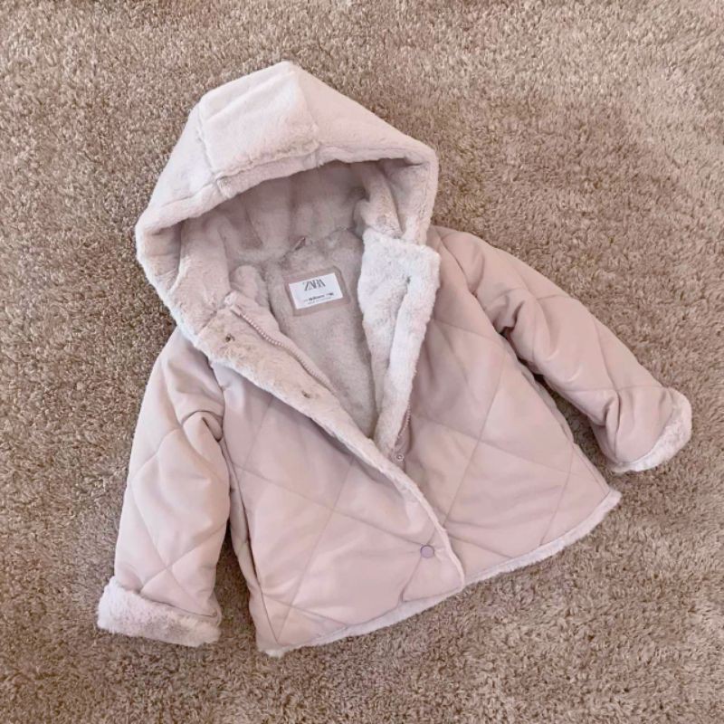 áo phao zara lót lông bé gái