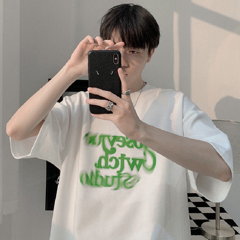 Áo Thun Tay Ngắn Dáng Rộng In Chữ Thời Trang Mùa Hè Cho Nam