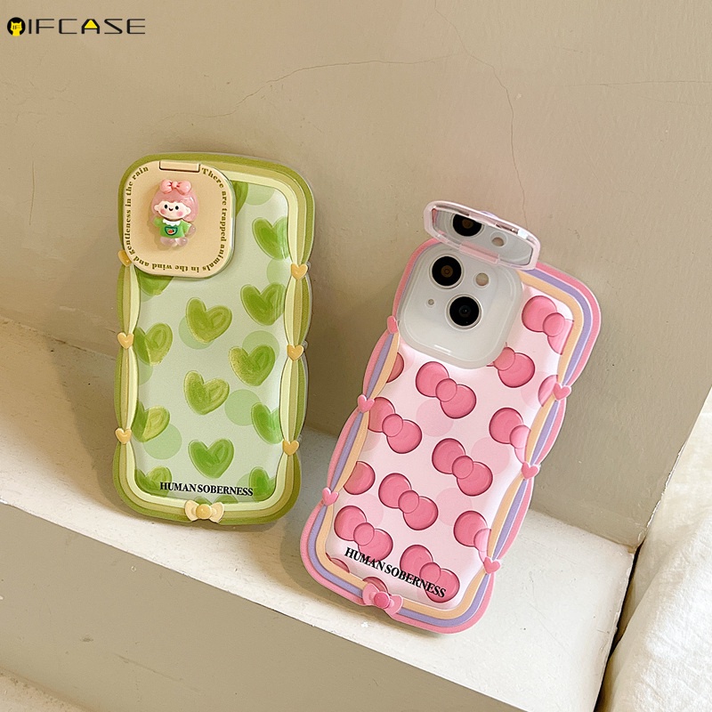 Ốp Điện Thoại Mềm Chống Sốc Tích Hợp Gương Trang Điểm Cho iPhone 13 12 11 Pro XS Max XR X