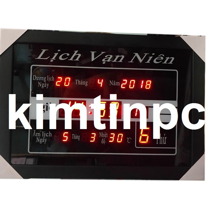 Đồng hồ lịch vạn niên - khung gỗ - Khổ 31x46cm