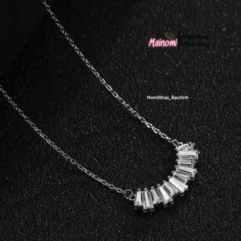 Dây chuyền Bạc dải đá cách điệu, đẹp mê lấp lánh lôi cuốn 10₫ chất lượng Mainomi Shop Bạc Xinh