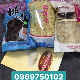 Combo nhựa đào+tuyết yến+Bồ mễ+ kỷ tử cho khách