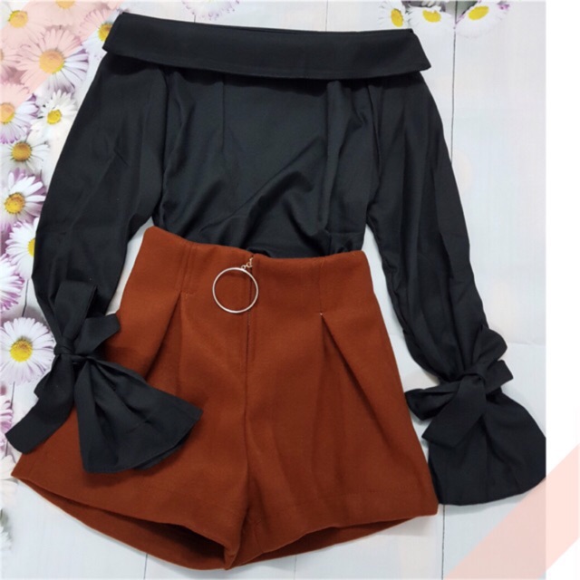 SÉT BỘ ÁO TRỄ VAI TAY CỘT NƠ