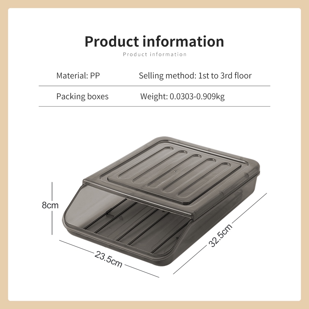 Hộp đựng trứng JUJIAJIA thiết kế nửa trong suốt có thể ráo ra sức chứa lớn có thể xếp chồng lên nhau