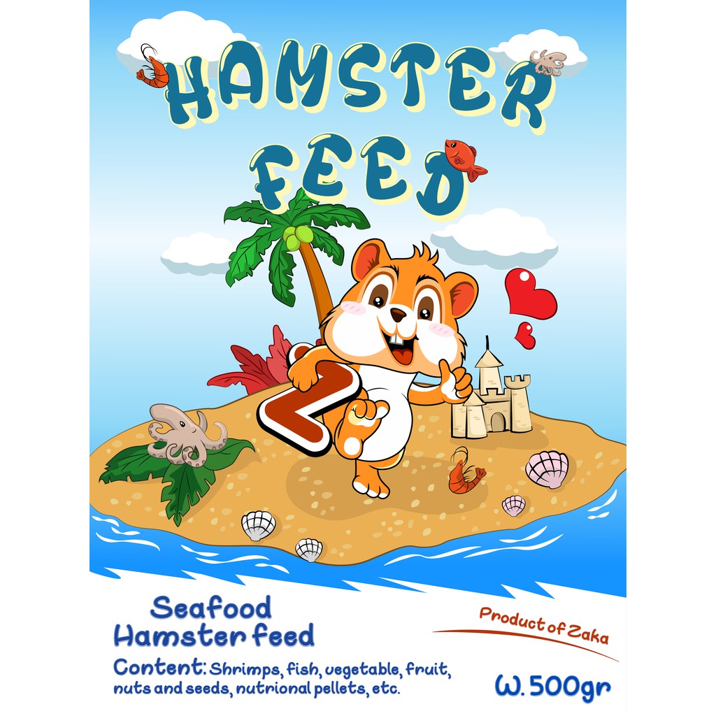 Thức ăn siêu ngon dành cho hamster có hải sản và trái cây 500g