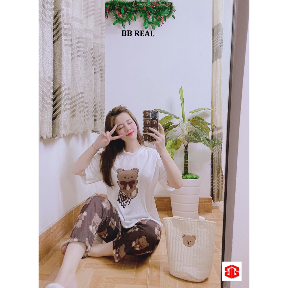 Đồ Bộ Mặc ở Nhà Bộ Đồ Ngủ Nữ Quần Dài Pijama Thun Lạnh Đẹp [CODE 29-32] Freesize Từ 45-55Kg - BB REAL