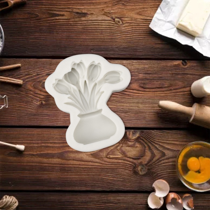 Khuôn Silicone Làm Sô Cô La Hình Lọ Hoa Tulip Xinh Xắn