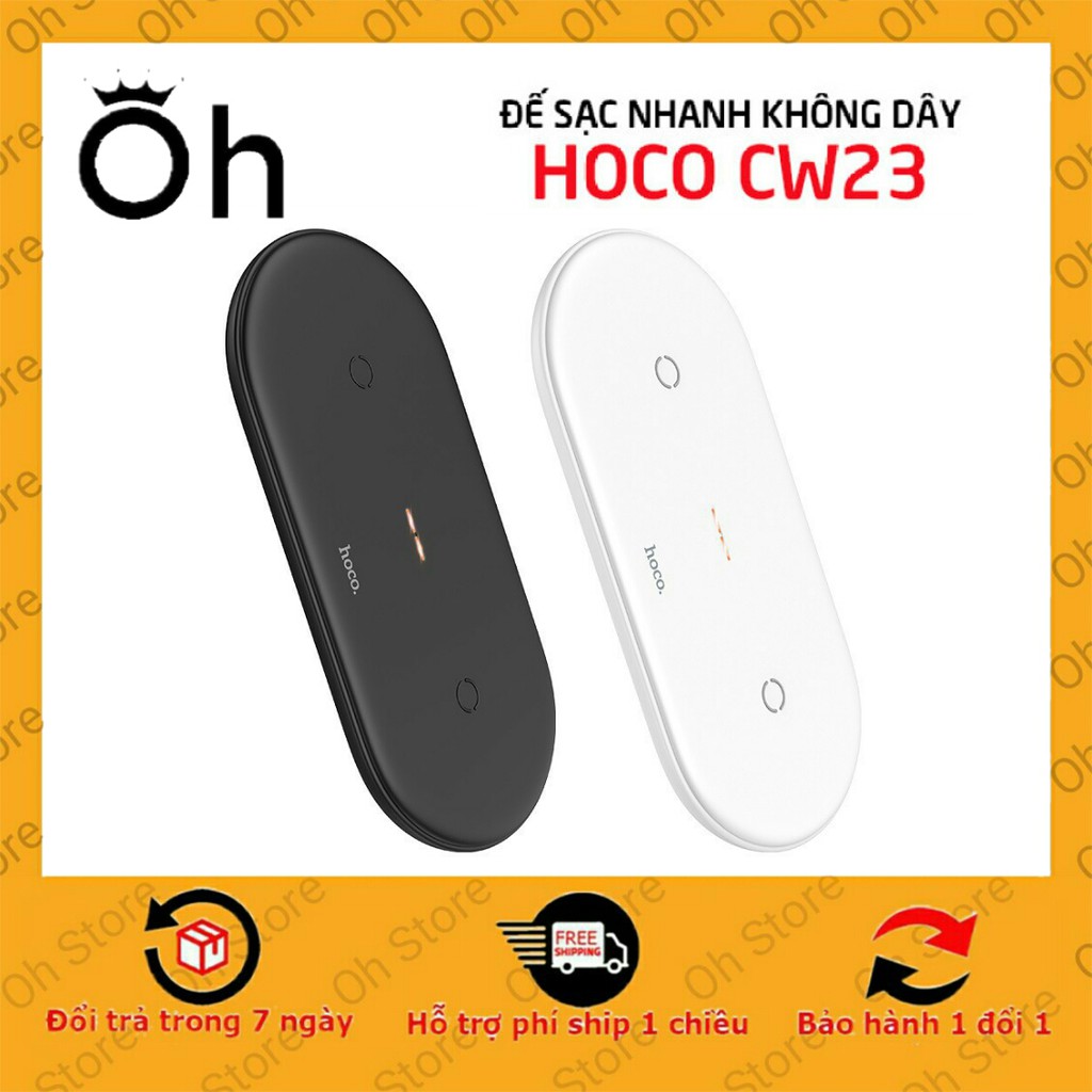 Đế Sạc Không Dây Hoco CW23 Hỗ Trợ Sạc Nhanh 10W 3 IN 1 - Bảo Hành Chính Hãng 12 Tháng