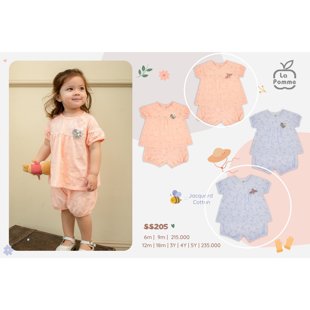 La Pomme- Bộ cộc tay bé gái baby doll SS205 (12M-5Y)