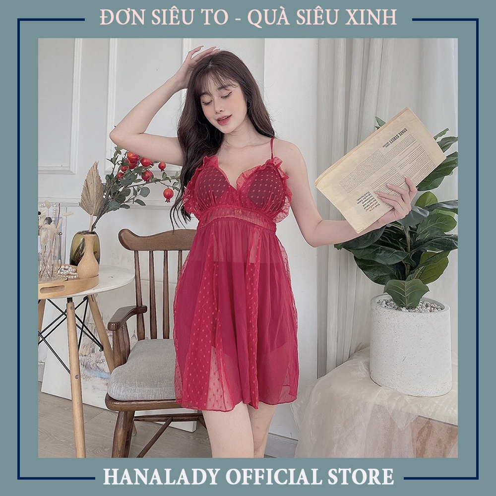 Váy ngủ gợi cảm siêu mỏng - Đầm ngủ voan lụa kèm quần gợi cảm xuyên thấu V481