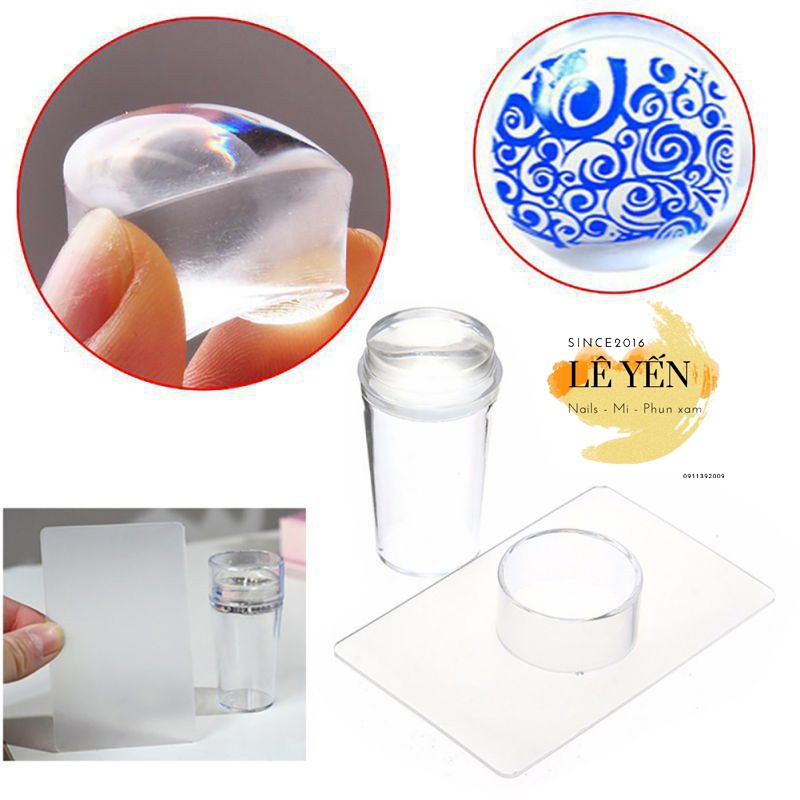 Con dấu in móng tay - đầu in nail silicone tạo phen đầu móng loại 1 trong suốt, chất mềm chuyên dụng