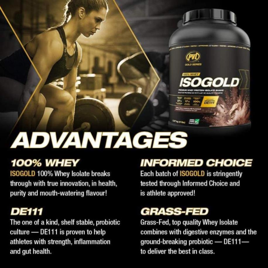 PVL ISO GOLD 5LBS  - PREMIUM ISOLATE 100% WHEY PROTEIN - CAM KẾT CHÍNH HÃNG  | Sữa tăng cơ siêu tinh khiết hấp thụ nhanh