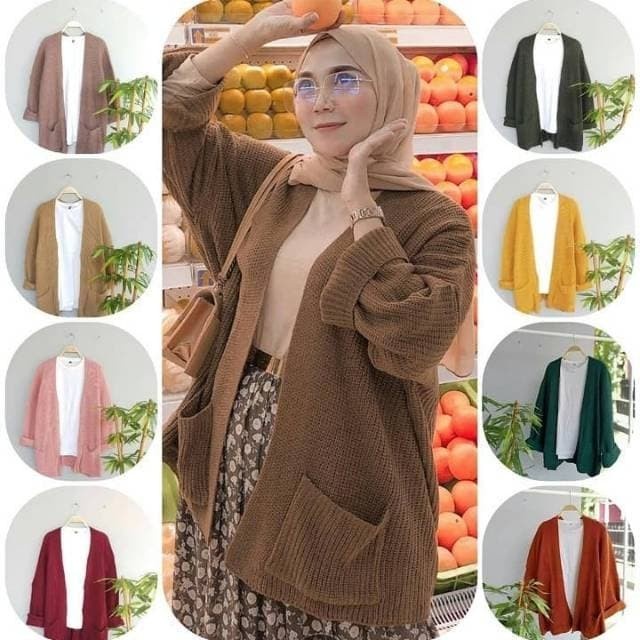 Áo Khoác CARDIGAN Dệt Kim Dày Khổ Lớn Cho Nữ Alfaiz09 - ARMY XXL