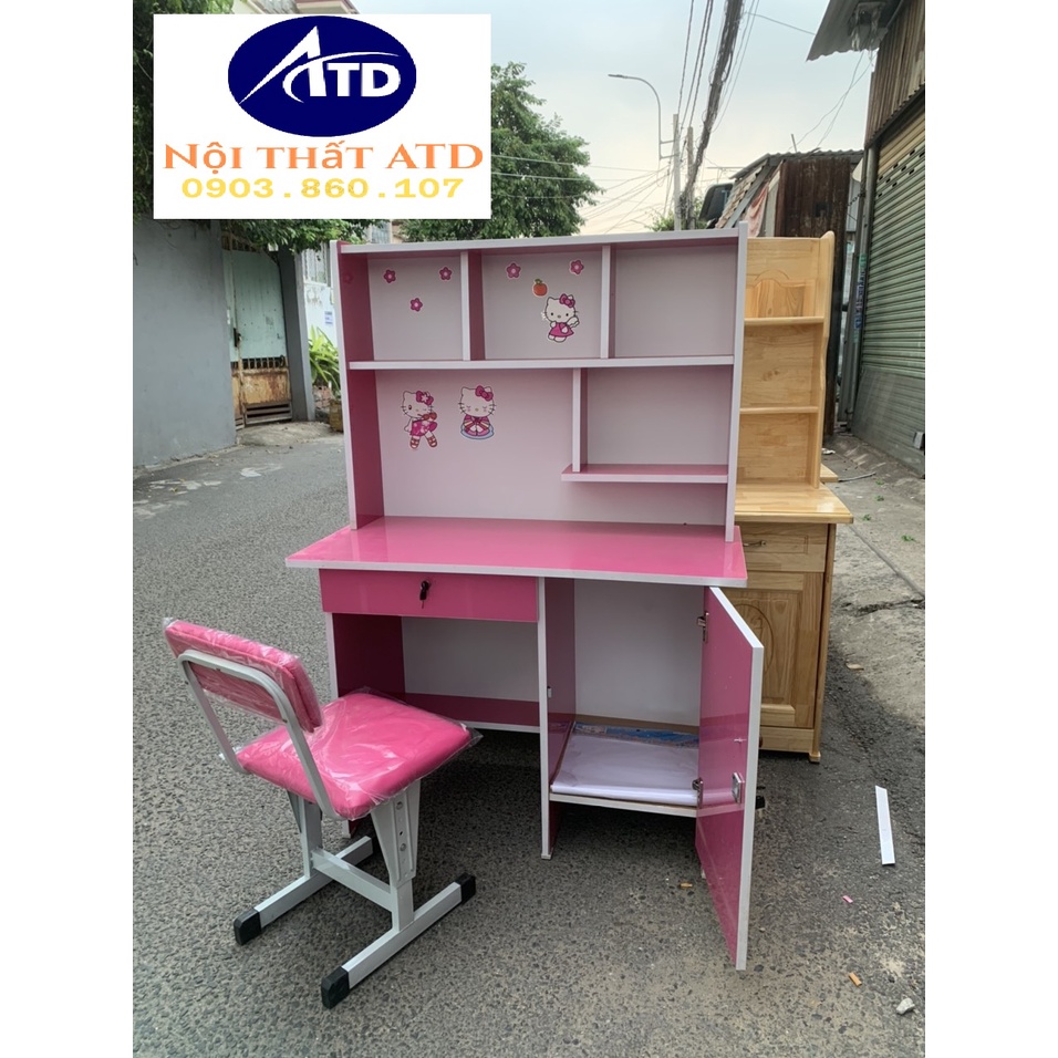 Bàn học gỗ ép công nghiệp loại 1 giá rẻ 80cm 1m 1m2 rộng rãi có kệ đựng sách tphcm