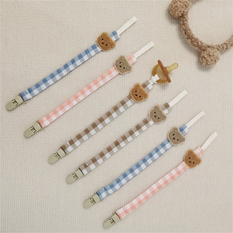 Kẹp Giữ Núm Ti Giả DIY Bằng Nhựa Thêu Hình Gấu Hoạt Hình Dành Cho Em Bé