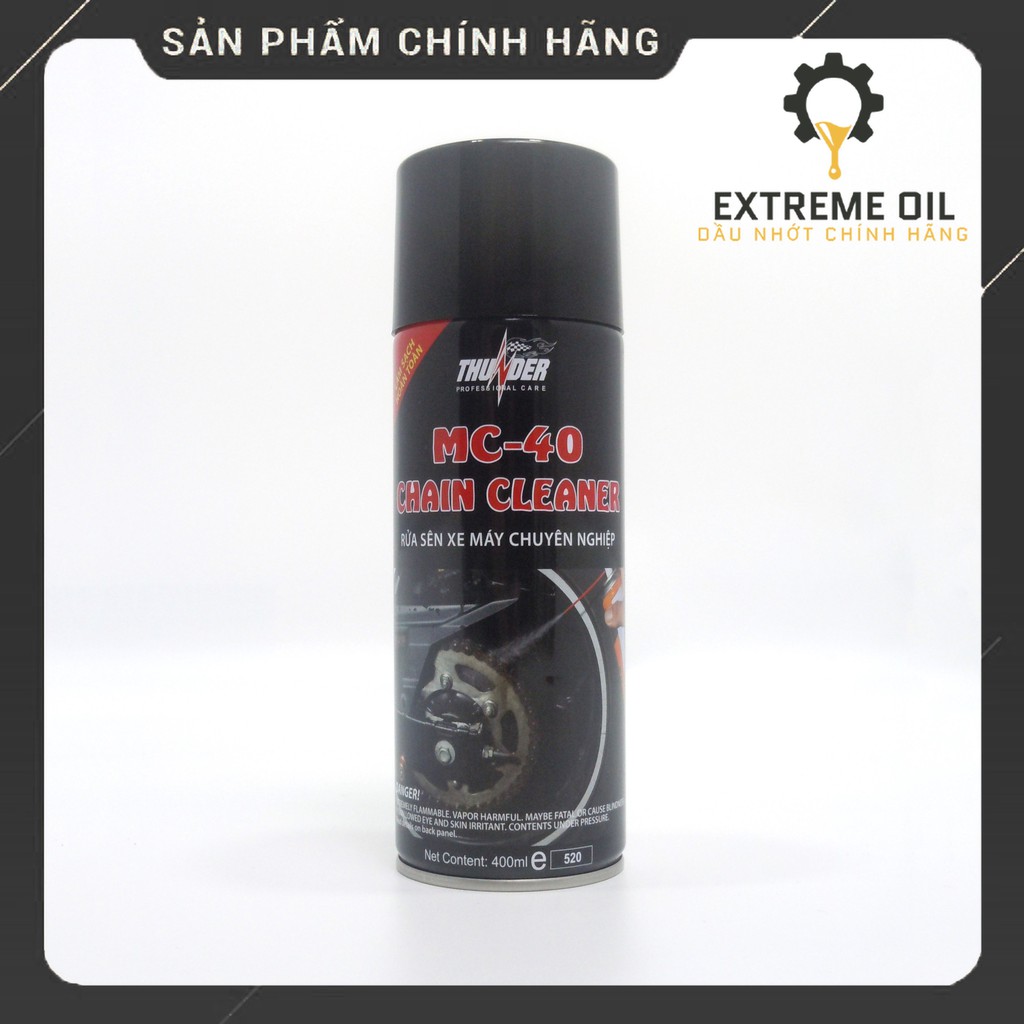 Chai xịt vệ sinh sên Thunder Chain Cleaner MC40 400ml, xịt rửa xích xe máy