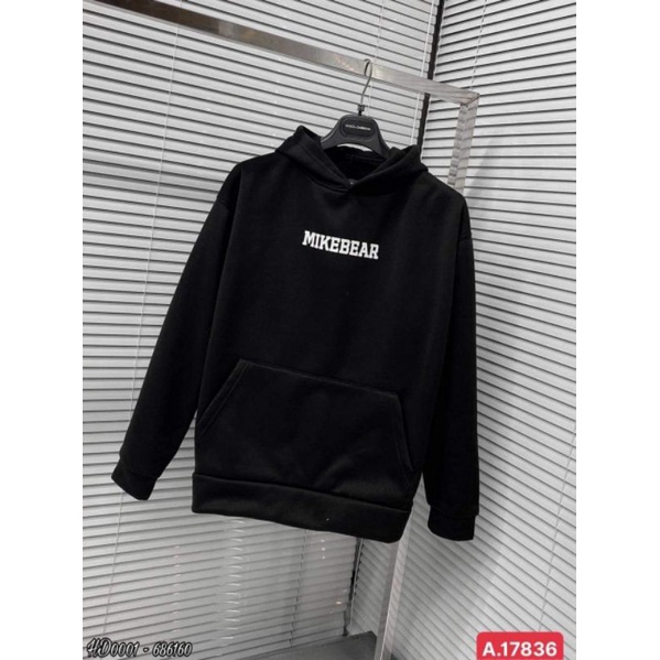 Áo nỉ hoodie mikenbia gấu mũ 2 lớp siêu đẹp