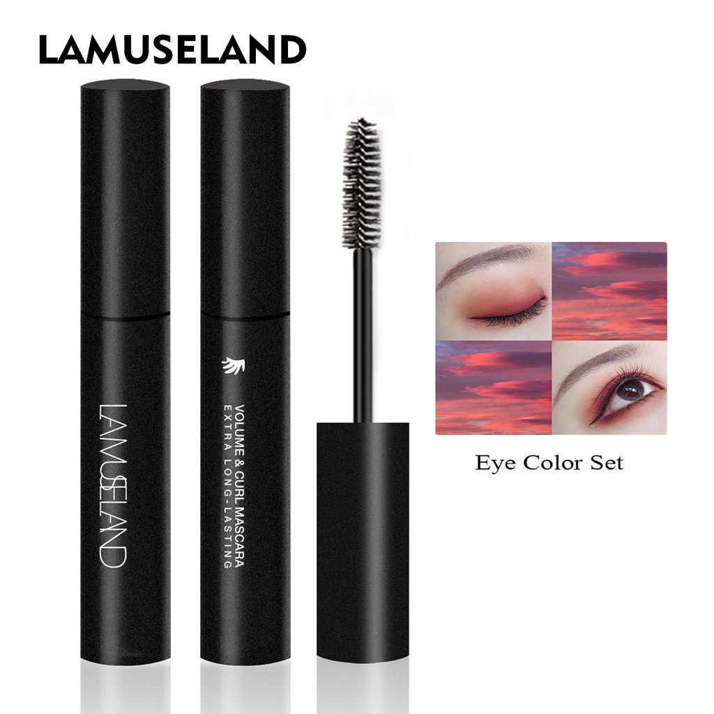 Mascara chuốt mi dài/dày màu đen kháng nước chống mồ hôi lâu trôi LAMUSELAND LA4006 6ml