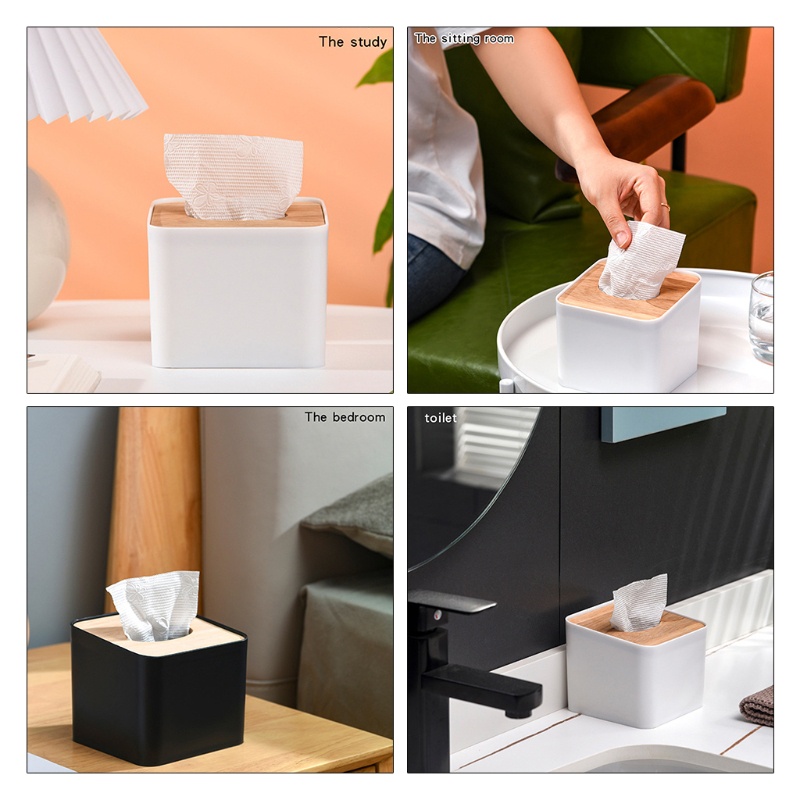 [seve *] Hộp Đựng Khăn Giấy Mini Thiết Kế Hình Miệng Xiên Dễ Sử Dụng Để Trang Trí Phòng