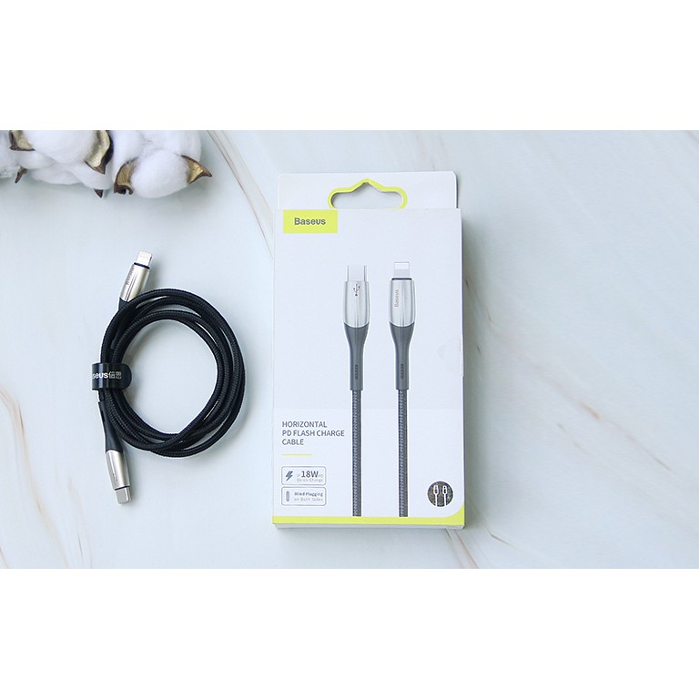 Cáp Sạc Nhanh PD Type-C To Lightning Baseus Horizontal Data PD (18W, Power Delivery Fast Charge, C to iPhone Cable)