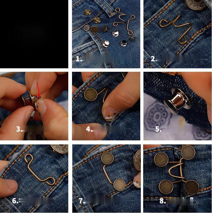 Móc kim loại hoa cúc điều chỉnh kích cỡ lưng quần jean tiện dụng
