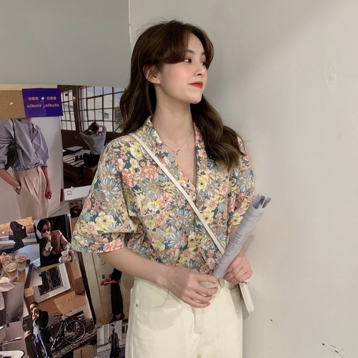 Áo Sơ Mi Chiffon Nữ Họa Tiết Hoa Thời Trang Phong Cách Retro | BigBuy360 - bigbuy360.vn