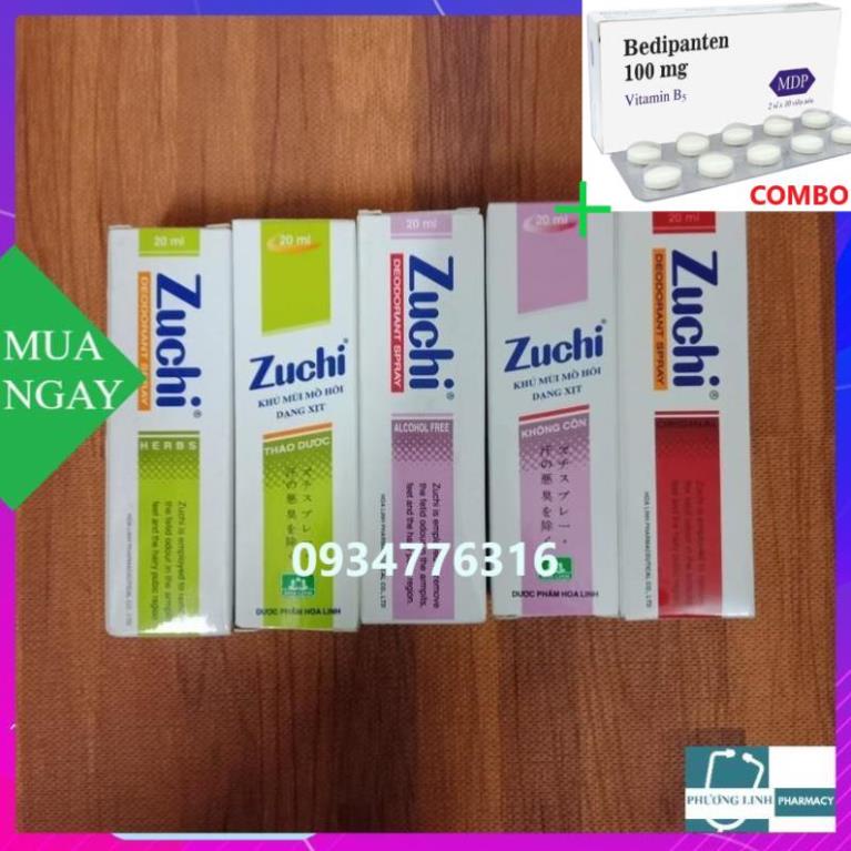 Combo Bedipanten 100mg +  Combo 10 chai Xịt khử mùi Zuchi thảo dược