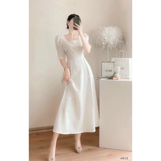 váy trắng nữ dáng dài dự tiệc thanh lịch-Freeship-Hàng chuẩn xinh loại 1-đầm nữ đẹp dự tiệc xinh,chụp ảnh cưới,kỷ yếu