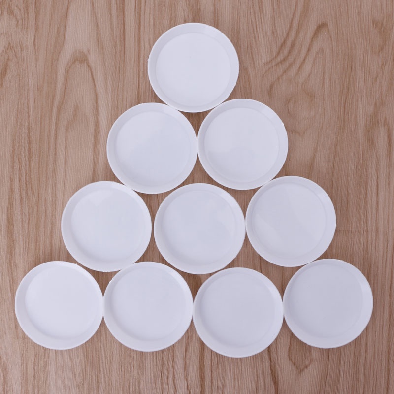 Set 10 Khay Nhựa Tròn Đựng Hạt Đá Trang Trí Móng Tay