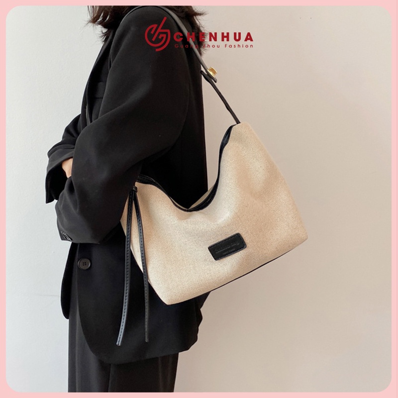 Túi đeo vai túi xách nữ CHEN, túi ví vải canvas Nga dây đeo da Pu cao cấp mang đi làm đi chơi TX119