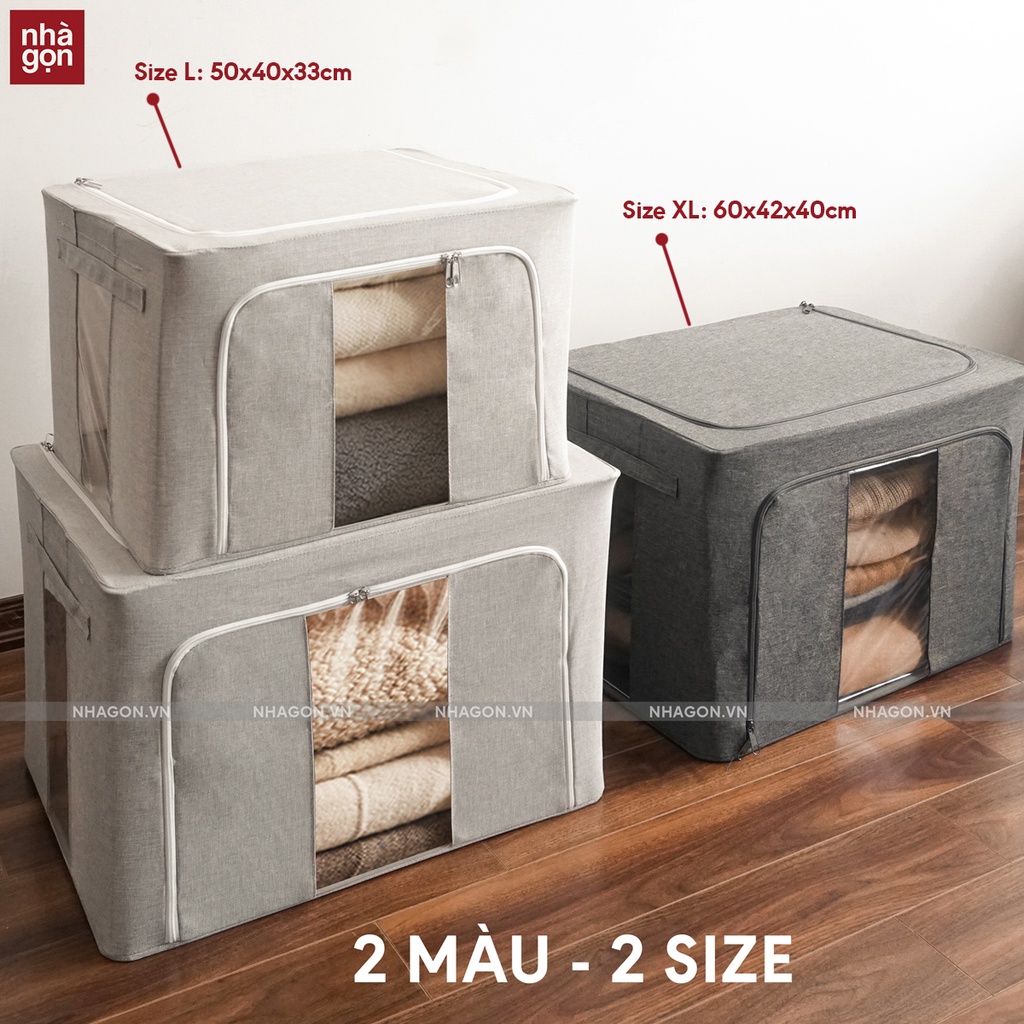 TẶNG 1 GIỎ VẢI - Túi vải đựng chăn màn quần áo NHÀ GỌN túi vải đựng đồ đa năng hộp vải đựng đồ -VNXK