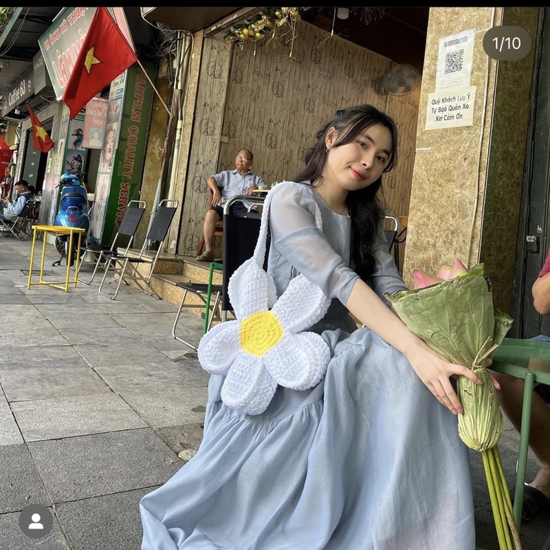 BLOOM FLOWER CROCHET BAG- TÚI LEN BÔNG HOA BIGSIZE