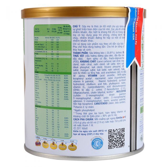 TẶNG ĐỒ CHƠI CHO BÉ - Sữa Bột Similac 2 400g HMO (cho bé 6-12 tháng) - mẫu cũ