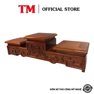 Tam cấp đế kê bát hương xưởng gốm tm bát tràng chất liệu gỗ hương