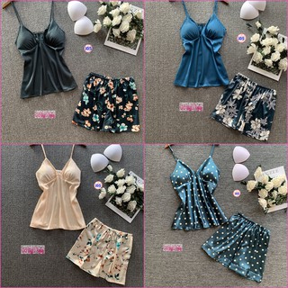 Bộ lụa 2 dây, có lót ngực, dây điều chỉnh i05