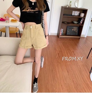 Short kaki gập gấu