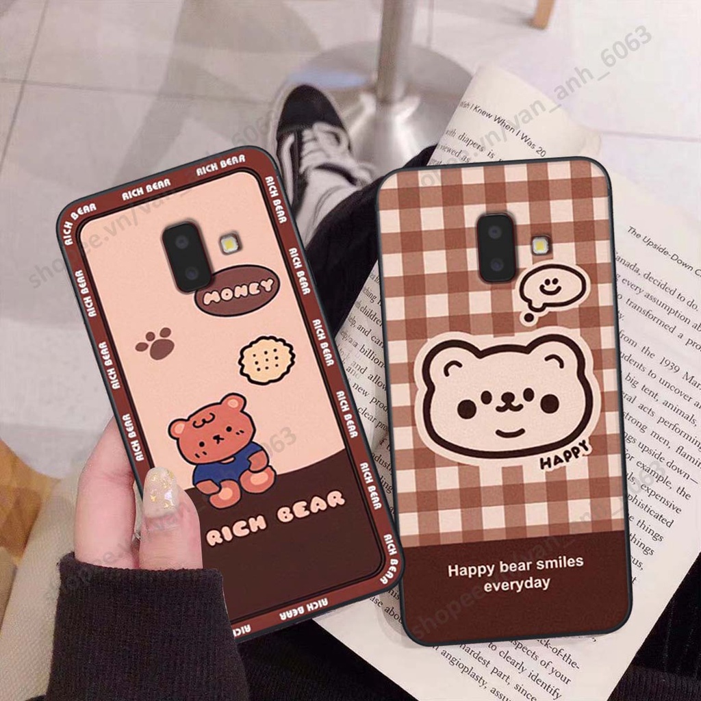Ốp lưng Samsung J6 2018 / J6 Plus / J6+ in hình hoa, gấu rich bear nghệ thuật, thời trang