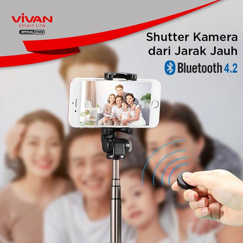 Gậy Chụp Hình Remote Bluetooth VIVAN ST-B01 Đa Năng Có Giá Đỡ Xoay 360 Độ Dễ Dàng Mang Theo- BẢO HÀNH 12 THÁNG | BigBuy360 - bigbuy360.vn