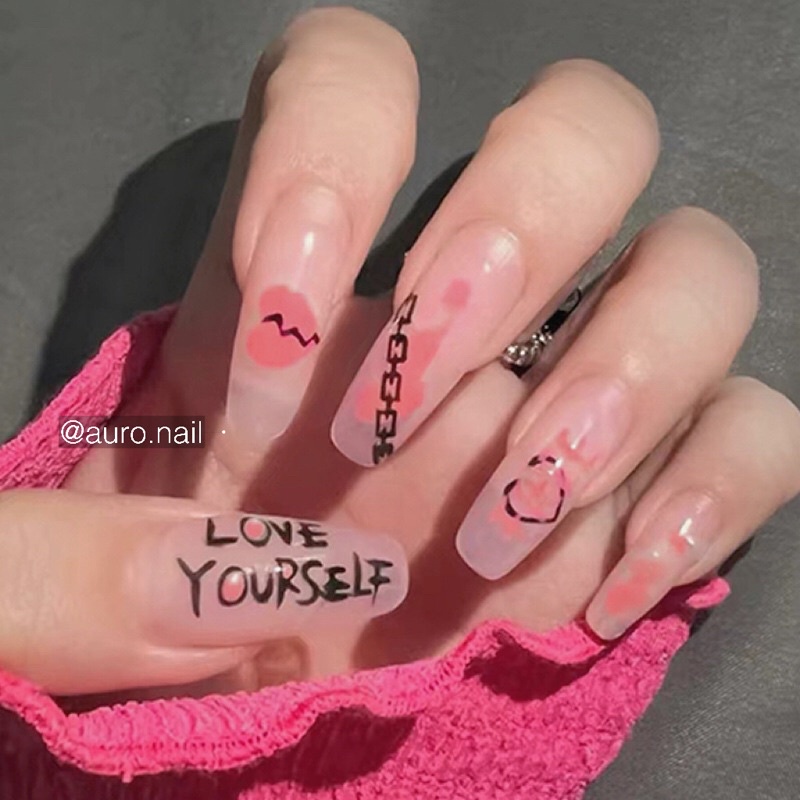 (MUA 5 TẶNG 1) Set 24 nail giả móng dài hoạ tiết độc lạ sang chảnh (Tặng Keo Dán Dũa)